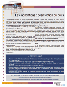 inondation désinfection du puit